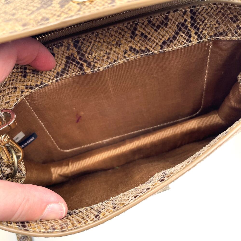 Loeffler Randall Katalina Snake Print Bag‎ Brown Shoulder Crossbody Strap - Picture 15 of 16